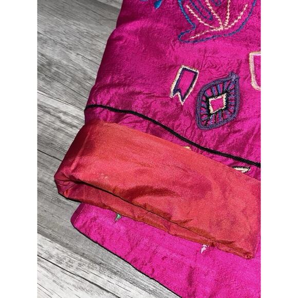 Daniel K. New York Womens Size L Embroidered Back Design Silk Jacket Pink - Picture 9 of 9